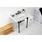Kingston Brass 36 Carrara Marble Console Sink with Stainless Steel Legs, Marble WhiteMatte Black LMS36M80ST - alternate 6